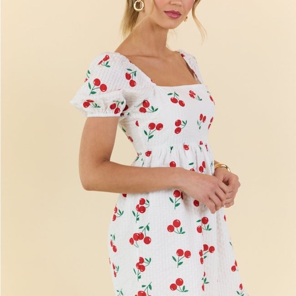 ONE DAY AT A TIME CHERRY PRINT MINI DRESS - Picture 5 of 12